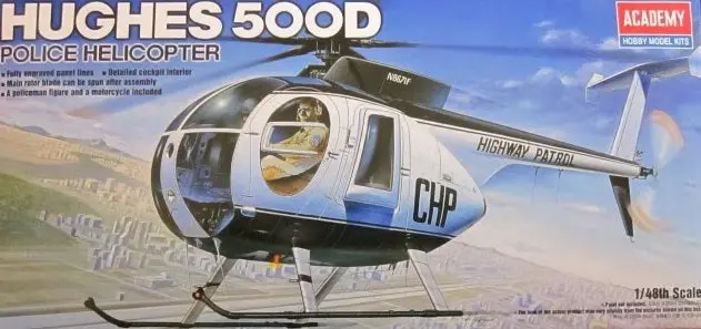 Academy 1/48 Curtiss Hughes 500D Police Helicopter 1