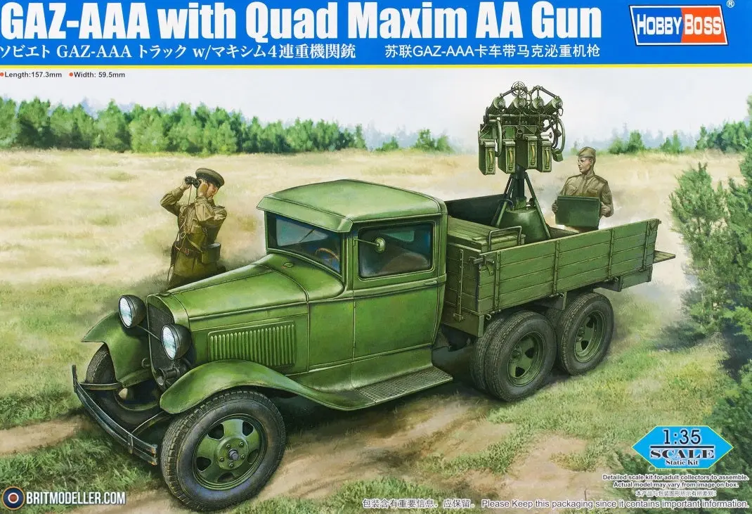 Hobbyboss 1/35 Gaz-Aaa W/Quad Maxim Gun 1